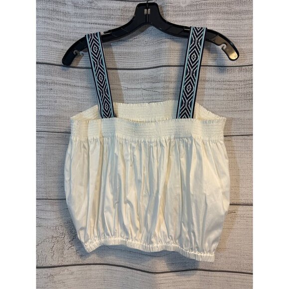 Ramy Brook Patterned Strap Smocked Blouse Size L - Picture 3 of 3